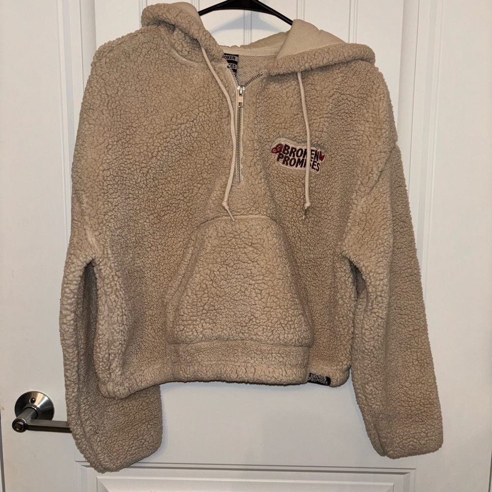 CARE-BEAR BROKEN PROMISES FUAX SHEEP SKIN HOODIE
